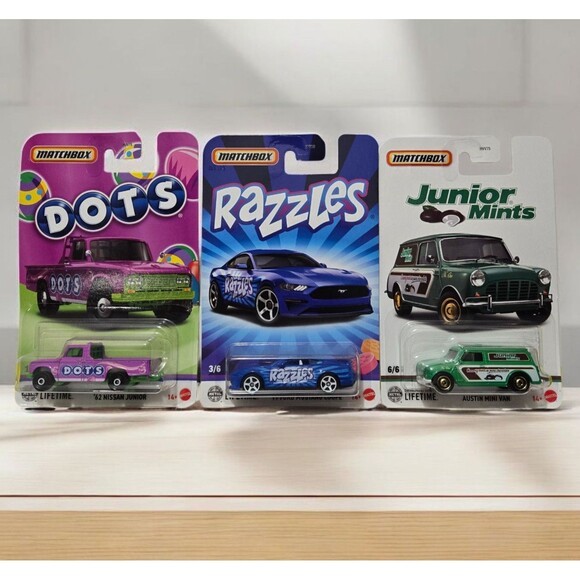 Matchbox Candy Cars Limited Edition Junior Mints Razzles And Dots New - Picture 6 of 6